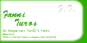 fanni turos business card